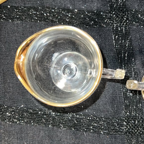 Vintage Gold Rimmed Cream and Sugar Glasses - Picture 4 of 12